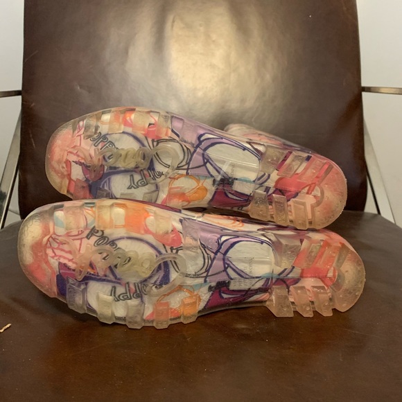 Coach Pixy Dream Poppy multi color rain boots Sz8 - Picture 6 of 8